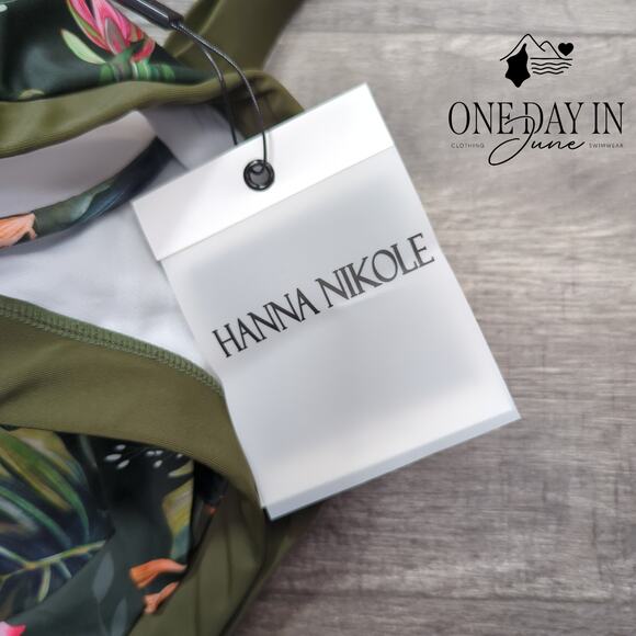 Hanna Nikole Plus Size Cross Font High Waist Bikini Swimsuit Size 16W - Picture 4 of 7